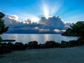 Light rays over tropical sea Royalty Free Stock Photo