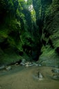 Tropical Landscape. Hidden Canyon In The Jungle. River In Rain Forest. Soft Focus. Landscape Background. Slow Shutter Speed,