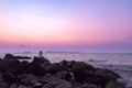 Tropical landscape at Koh Lan is a tropical island and beautiful beaches with an evening atmosphere of twilight time Royalty Free Stock Photo