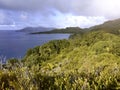 Tropical landscape at Praslin island, Seychelles Royalty Free Stock Photo