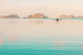 Tropical landscape with traditional boats of the Philippines. Elnido, the island of Palawan