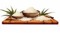 Tropical Landscape Vector Illustration Of White Rice In Bowl Royalty Free Stock Photo