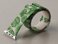 Tropical leaf pattern watch strap isolated on white background Royalty Free Stock Photo