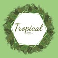 Tropical leafs background green illustration vector design Royalty Free Stock Photo