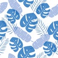 Tropical leafs seamless pattern for textile design.