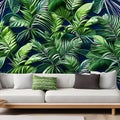 126 Tropical Leaves: A refreshing and tropical background featuring lush tropical leaves in vibrant and bold colors that create Royalty Free Stock Photo