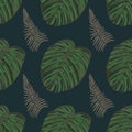 Tropical leaves seamless pattern sketches 7