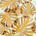 Tropical leaves. seamless stylish fashion pattern