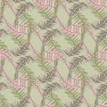 Tropical leaves seamless vector pattern