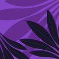 Tropical leaves. Stylish purple background.