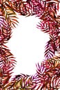 Tropical leaves vertical banner, trendy