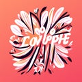 Tropical lettering. Hand drawn vector illustration with flowers. AI Generated