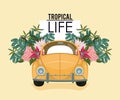 Tropical life and beach summer card