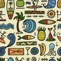 Tropical Lifestyle background. Tribal elements. Seamless Pattern for your design