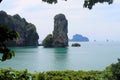 Tropical limestone islands in Krabi Royalty Free Stock Photo