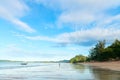 Tropical log wide shallow coastline tropical beach