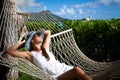 Tropical luxury. Hammock relaxation