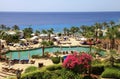 Tropical luxury resort hotel on Red Sea beach, Sharm el Sheikh, Royalty Free Stock Photo