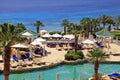 Tropical luxury resort hotel on Red Sea beach, Sharm el Sheikh, Royalty Free Stock Photo