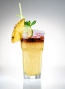 tropical maitai cocktail with pineapple slice Royalty Free Stock Photo