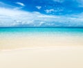 tropical Maldives island with white sandy beach Royalty Free Stock Photo