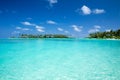 tropical Maldives island with white sandy beach Royalty Free Stock Photo