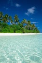 tropical Maldives island with white sandy beach Royalty Free Stock Photo