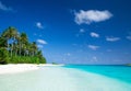 Tropical Maldives island with white sandy beach Royalty Free Stock Photo