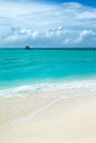 Tropical Maldives island with white sandy beach Royalty Free Stock Photo