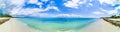 Tropical mexican beach panorama Punta Esmeralda Playa del Carmen Mexico Royalty Free Stock Photo