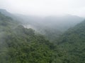 tropical mountains in foggy
