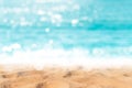 Tropical Nature Clean Beach And White Sand In Summer With Sun Light Blue Sky And Bokeh Background