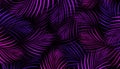 Tropical Neon Purple Palm Leaves Pattern. Jungle Background. Summer Exotic Botanical Foliage Design with Tropic Plants