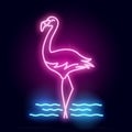 Tropical Neon Tube Light with a pink flaming