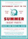 Tropical night club summer party poster template with coconut cocktail decorative design vector Royalty Free Stock Photo