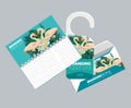 tropical notebbok style with door label and envelope