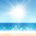 Summer Holiday Background Beach and Tropical Sea with Bright Sun