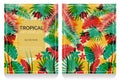 Tropical offset print effect jungle illustration