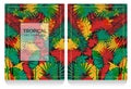 Tropical offset print effect jungle illustration