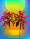 Tropical palm banner