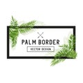 Tropical Palm Leaf Border Vector Royalty Free Stock Photo