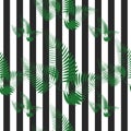 Tropical flowers and leaves on zebra background. Seamless. Print Fashion. Royalty Free Stock Photo