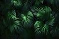 Tropical palm leaves, jungle leaf seamless floral pattern background. AI Generation Royalty Free Stock Photo