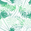 Tropical palm leaves, jungle leaf seamless vector floral pattern background Royalty Free Stock Photo