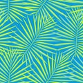 Tropical palm leaves pattern seamless background. Exotic fashion trendy floral foliage pattern. Seamless beautiful botany palm