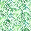 Tropical palm leaves, seamless foliage pattern Royalty Free Stock Photo