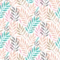 Tropical palm leaves, seamless foliage pattern Royalty Free Stock Photo