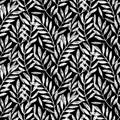 Tropical palm leaves, seamless foliage pattern Royalty Free Stock Photo