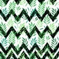 Tropical palm leaves, seamless foliage pattern Royalty Free Stock Photo