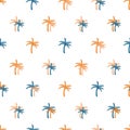 Tropical Palm Paradise Vibes Vector Seamless Pattern